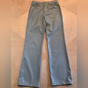 Zara Womens Sea Green -Staight Leg Faux Leather Pants